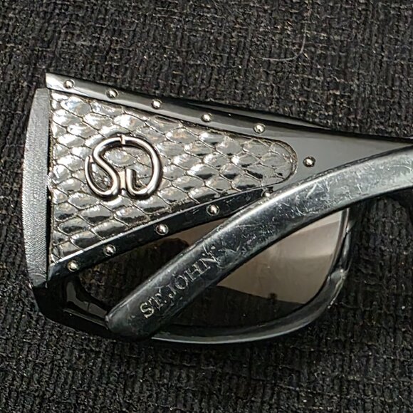 ST John Black Knit Logo Sunglasses